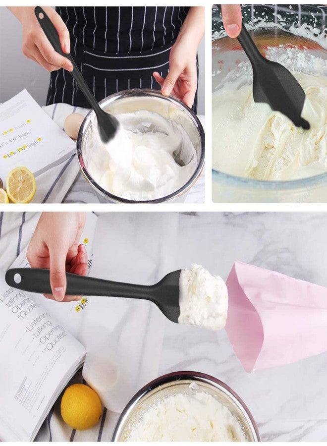 TASKHOUSE طقم ملعقة سيليكون وفرشاة معجنات من تاسك هاوس، قطعة واحدة ملعقة طعام + قطعة واحدة فرشاة دهن للطبخ والخبز والشواء (أسود) - Image 5